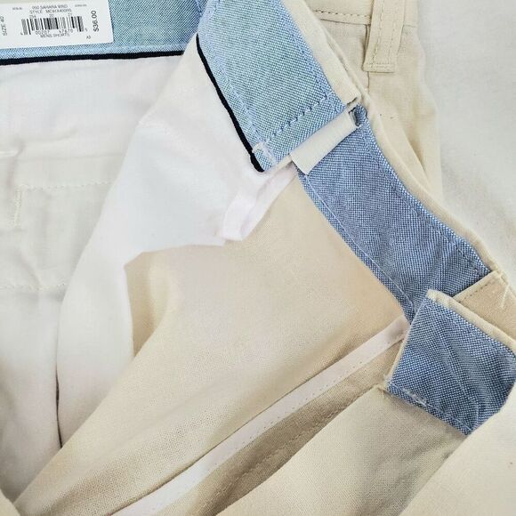 Croft & Barrow Size 42, Linen Blend Khaki Chino Shorts - Picture 3 of 7